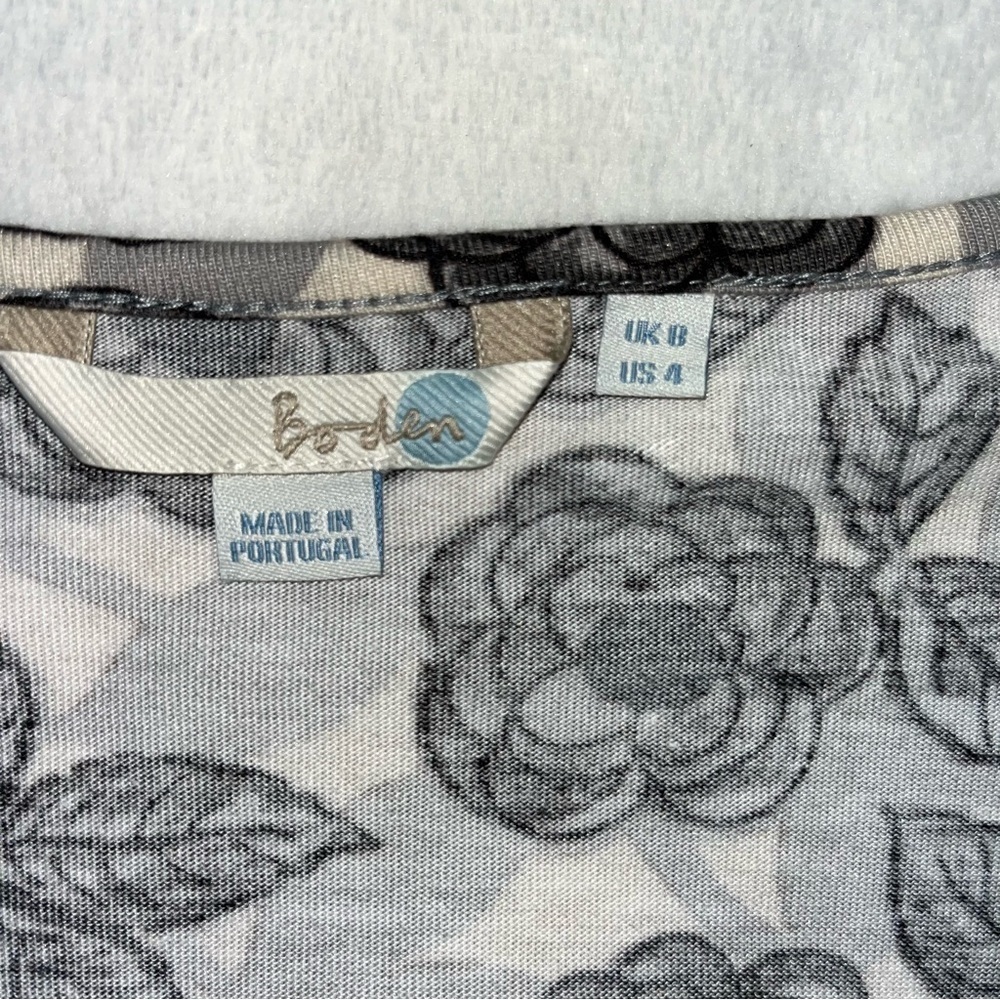 Boden Floral Empire Waist Dress Woman’s Sz 4 Long Sleeve‎ Mini Dress WL573 - Picture 5 of 9